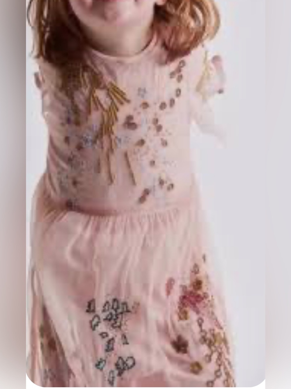 NWT Zara Girls Beaded Tulle Dress